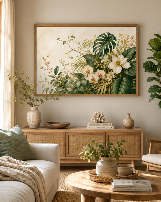 Monstera Bloom - Framed Canvas