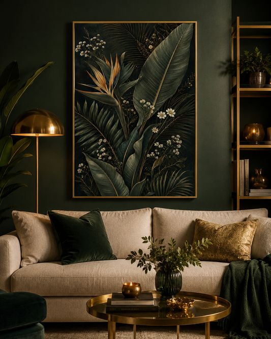 Midnight Tropics - Framed Canvas