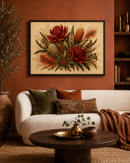 The Waratah - Framed Canvas