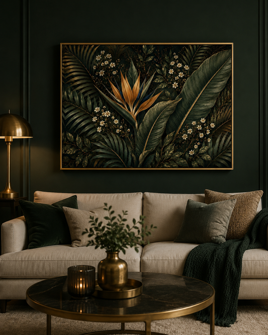 Midnight Tropics - Framed Canvas