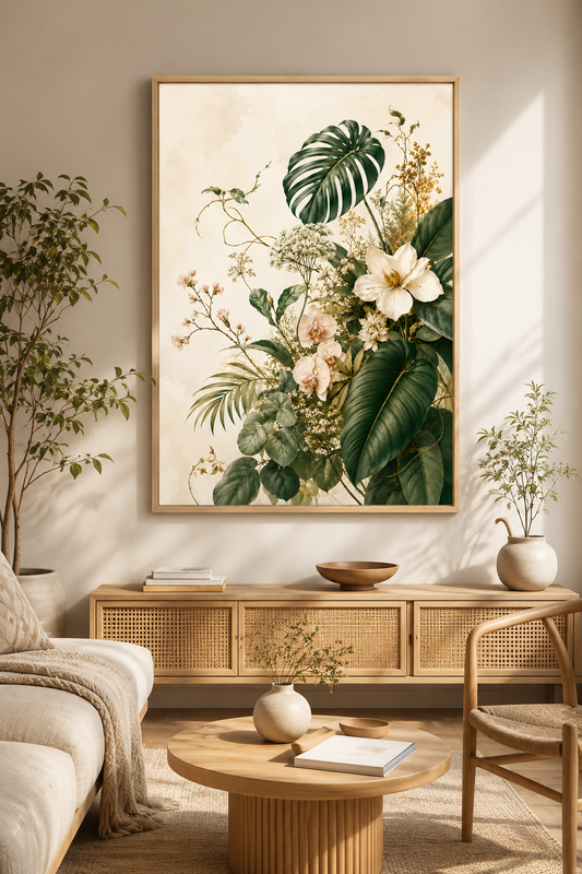 Monstera Bloom - Framed Canvas